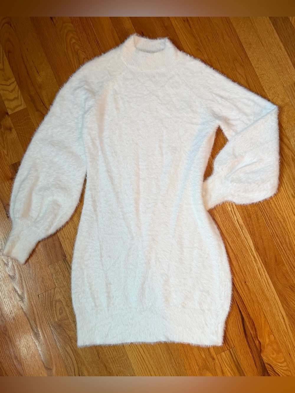 White Mock Neck Sweater Dress